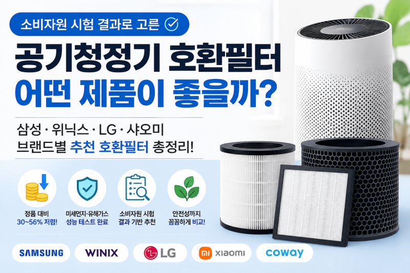 공기청정기 호환필터 추천｜정품 대신 어떤 제품을 써야 할까? 소비자원 시험 결과 총정리