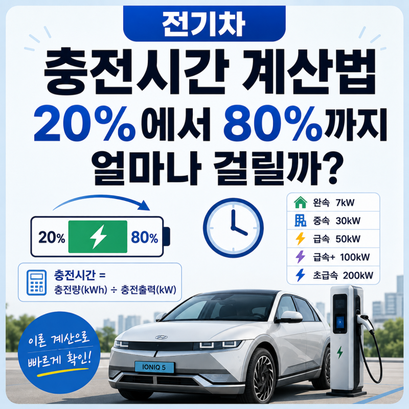 전기차 충전시간 계산법, 20%에서 80%까지 얼마나 걸릴까