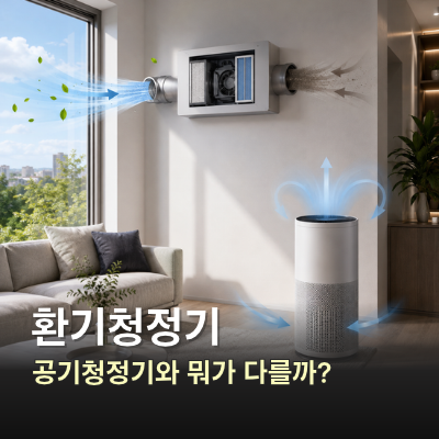 환기청정기와 전열교환기 차이, 공기청정기와 구분하는 기준