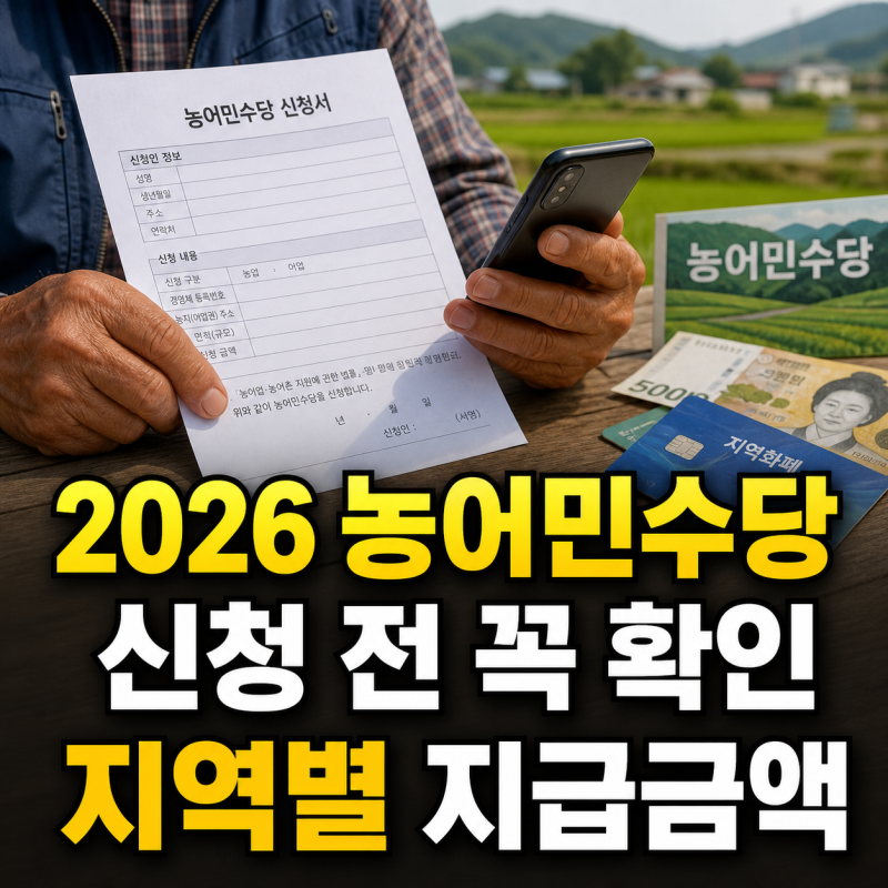 2026 농어민수당 신청방법과 지역별 지급금액 총정리