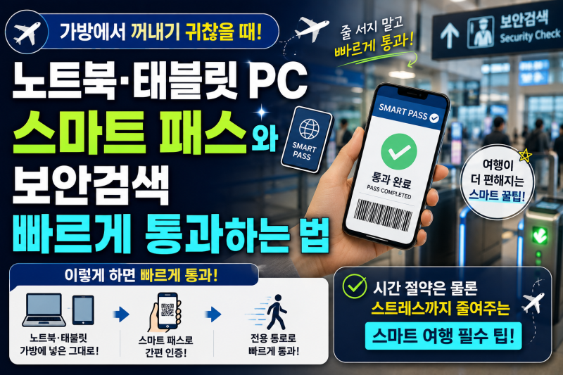 노트북, 태블릿 PC 스마트 패스와 보안검색 빠르게 통과하는 법