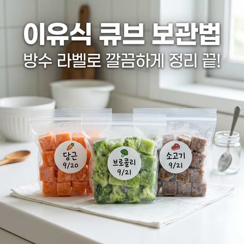 이유식큐브 야채큐브 보관용기 이유식큐브보관 지퍼백 효율적이고 손덜가는법