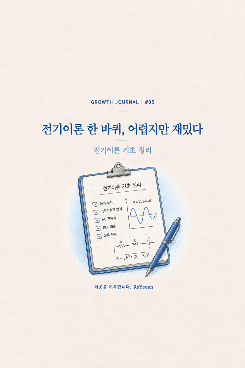 전기이론 한 바퀴, 어렵지만 재밌다 | 전기이론 기초 정리 전기기능사 필기 접수  #성장일지-5