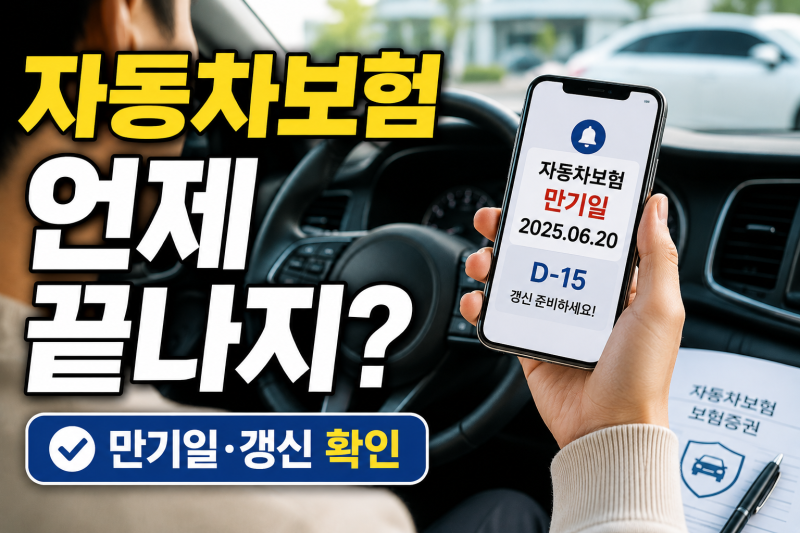 자동차보험 언제 끝나지?｜만기일 확인부터 갱신까지 총정리