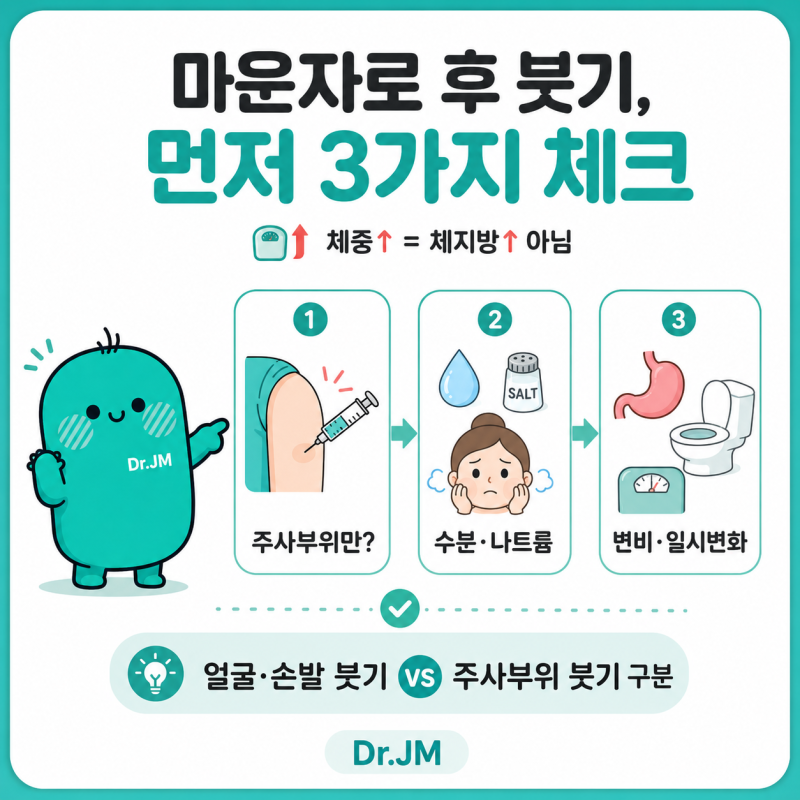 마운자로 부종, 맞고 몸이 붓는 이유 3가지와 대처법