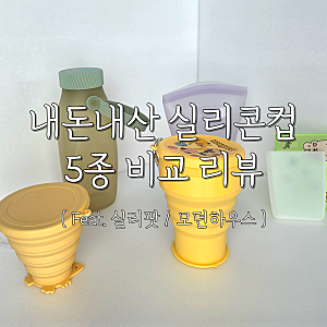 실리콘 컵 5종 내돈내산 비교! 실리팟·모던하우스·다이소 휴대용 컵 추천