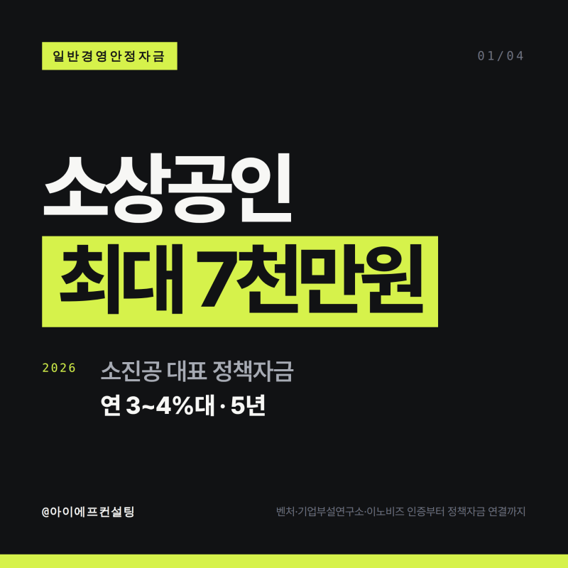 2026 일반경영안정자금 소상공인 정책자금 자격 한도 신청방법