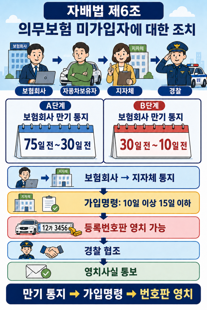 자동차손해배상 보장법 ㅣ제6조(의무보험 미가입자에 대한 조치 등)