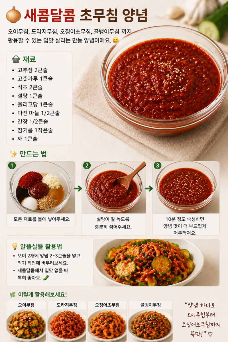 새콤달콤 초무침 양념