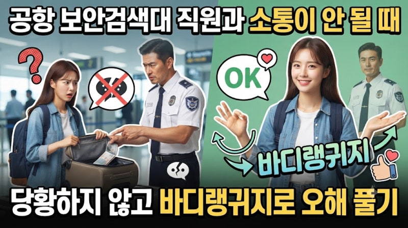 공항 보안검색대 직원과 소통이 안될 때, 당황하지 않고 통과하는 방법