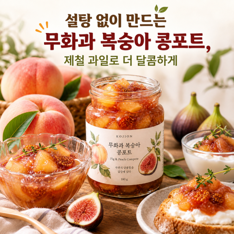 제철 무화과와 복숭아로 콩포트 만드는법 간식이나 한끼 식사대용