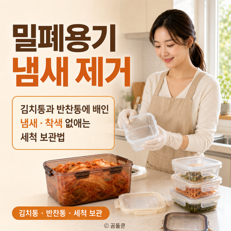 밀폐용기 냄새 제거 방법, 김치통과 반찬통에 배인 냄새와 착색 없애는 세척 보관법