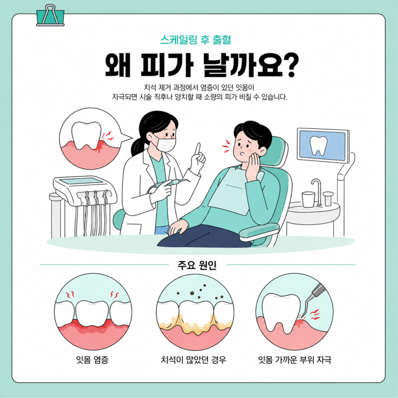 스케일링 후 피가 계속 나는데 괜찮을까요?