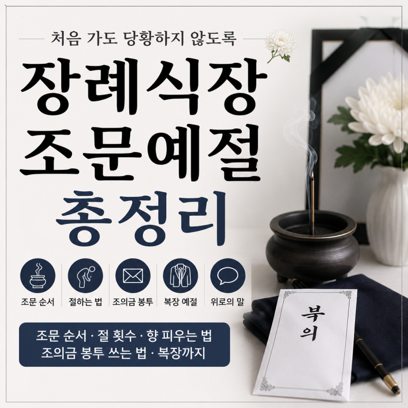 장례식장 예절 총정리 조문 절하는법 조의금 봉투 복장까지