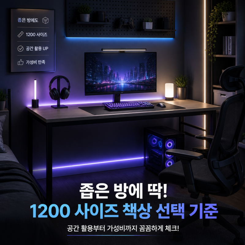 좁은 방 활용하기 좋은 1200 사이즈 가성비 컴퓨터 책상 선택 기준
