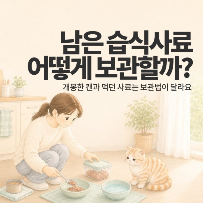 고양이 습식사료 보관법｜개봉한 캔 냉장 보관과 급여 시간