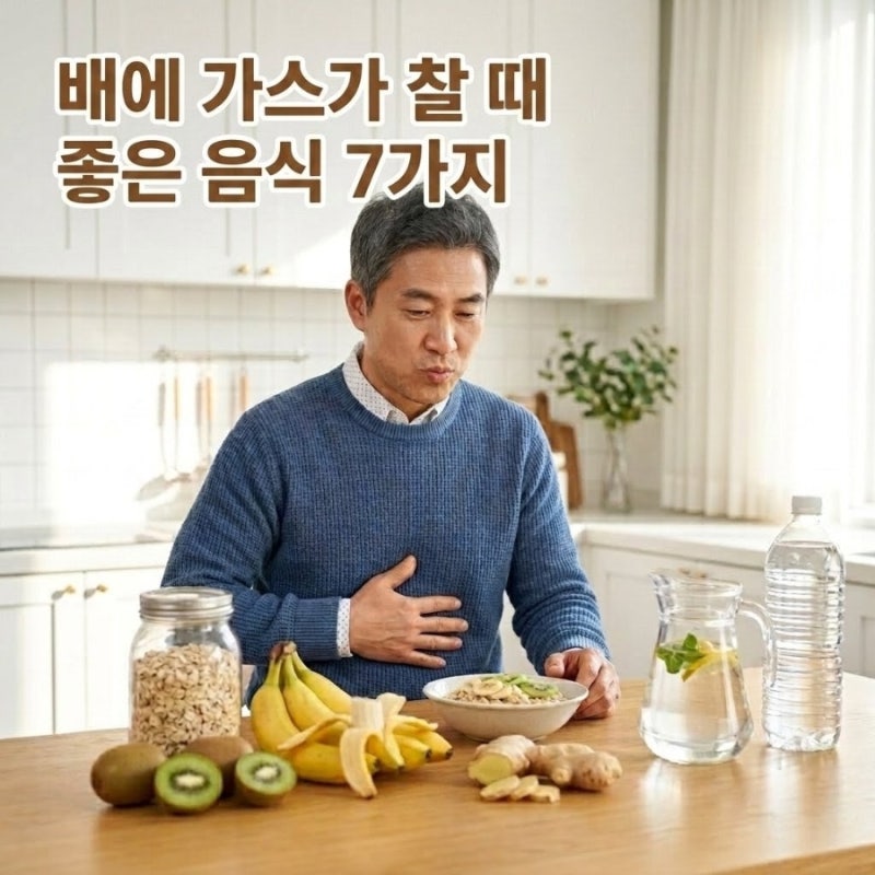 복부 팽만에 좋은 음식 7가지, 배에 가스가 찰 때 원인별 선택법