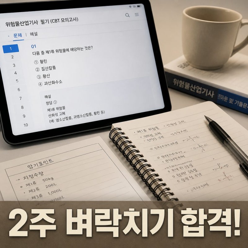 2026년 3회 위험물산업기사 필기 직장인 비전공자 합격 후기