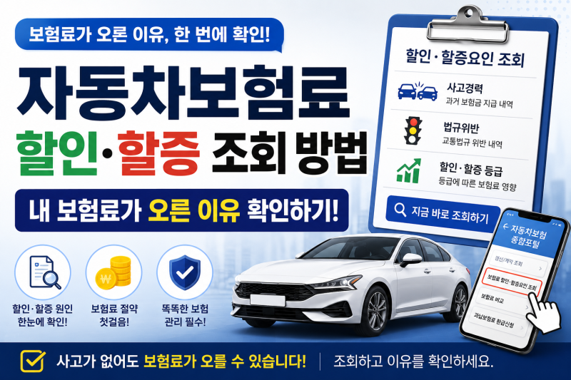 자동차보험료 할인·할증 조회 방법, 내 보험료가 오른 이유 확인하기