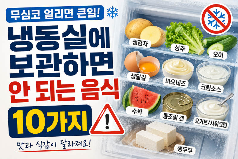 냉동실에 보관하면 안 되는 음식 10가지｜무심코 얼리면 맛과 식감이 달라집니다