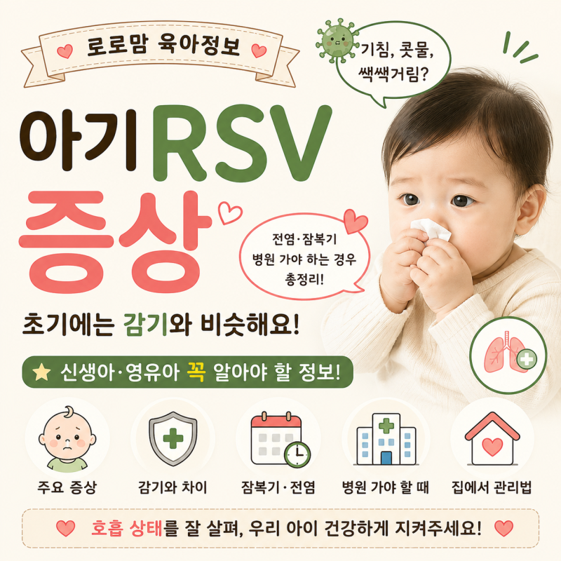 아기 RSV 증상 초기에는 감기와 비슷해요! 신생아 RSV 전염·잠복기·병원 가야 하는 경우 총정....