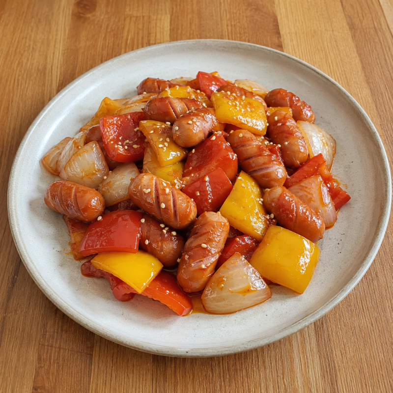 비엔나소시지야채볶음 황금레시피, 소스가 타지 않고 윤기 나게 볶는 비법