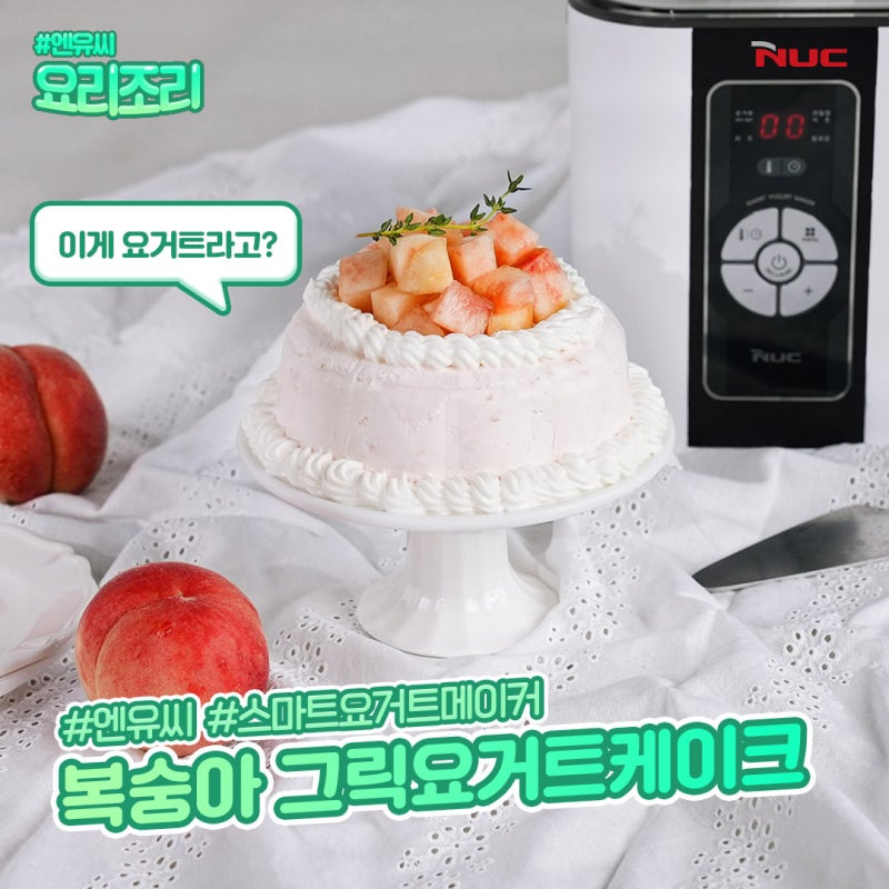 복숭아 그릭요거트 케이크 만들기 NO오븐 NO밀가루 NO생크림 요거트 레시피