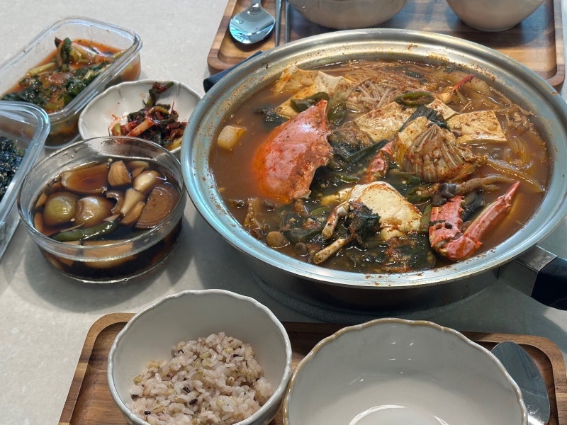 집밥 2인 신혼부부 생물 꽃게탕 끓이는법｜꽃게손질 보관방법 및 집밥 꽃게탕 레시피