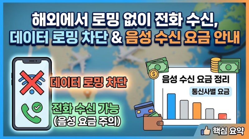 해외에서 로밍 없이 전화 수신 가능한가요? 데이터 로밍 차단과 음성 수신 요금 정리