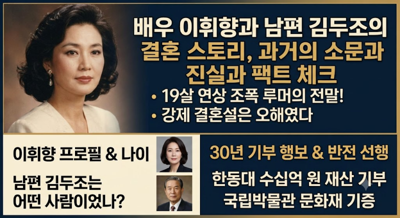 [19살 연상 조폭 루머] 강제 결혼설은 오해였다, 이휘향 남편 김두조의 반전 선행과 러브스토....