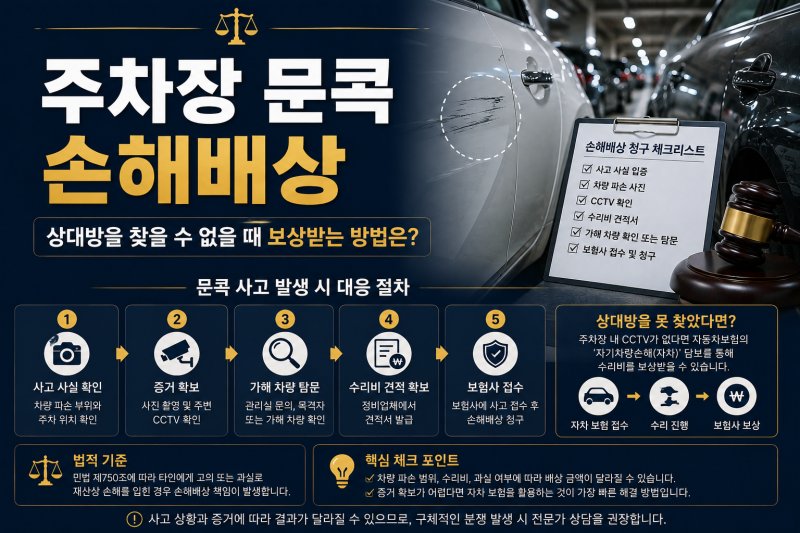 주차장 문콕 손해배상, 수리비는 어디까지 받을 수 있을까?