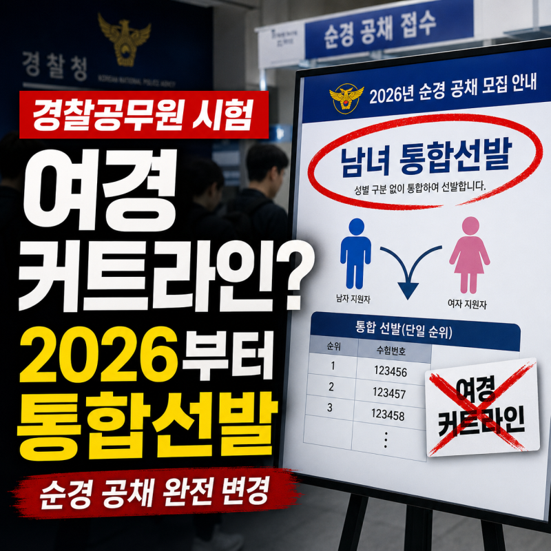 경찰공무원 시험, "여경 커트라인 따로 찾고 있었다면?" 2026년부터 남녀 통합선발로 완전히 ....