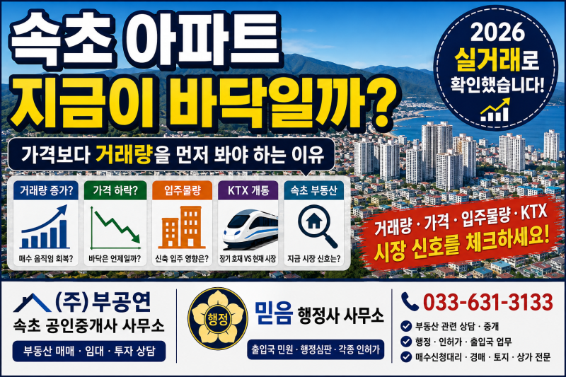 속초 아파트 바닥은 언제일까 가격보다 거래량을 먼저 봐야 하는 이유