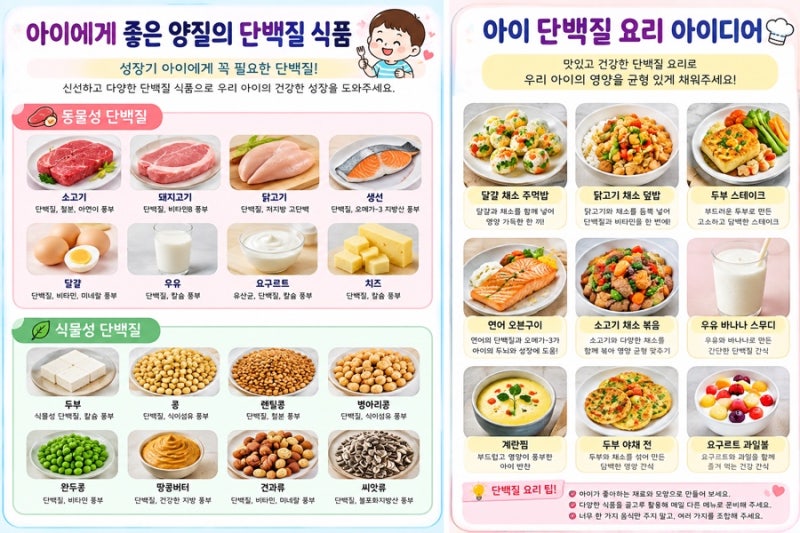 만 3살~5살 하루 단백질 섭취량 올바른 단백질 섭취법!아기 단백질 요리 총정리