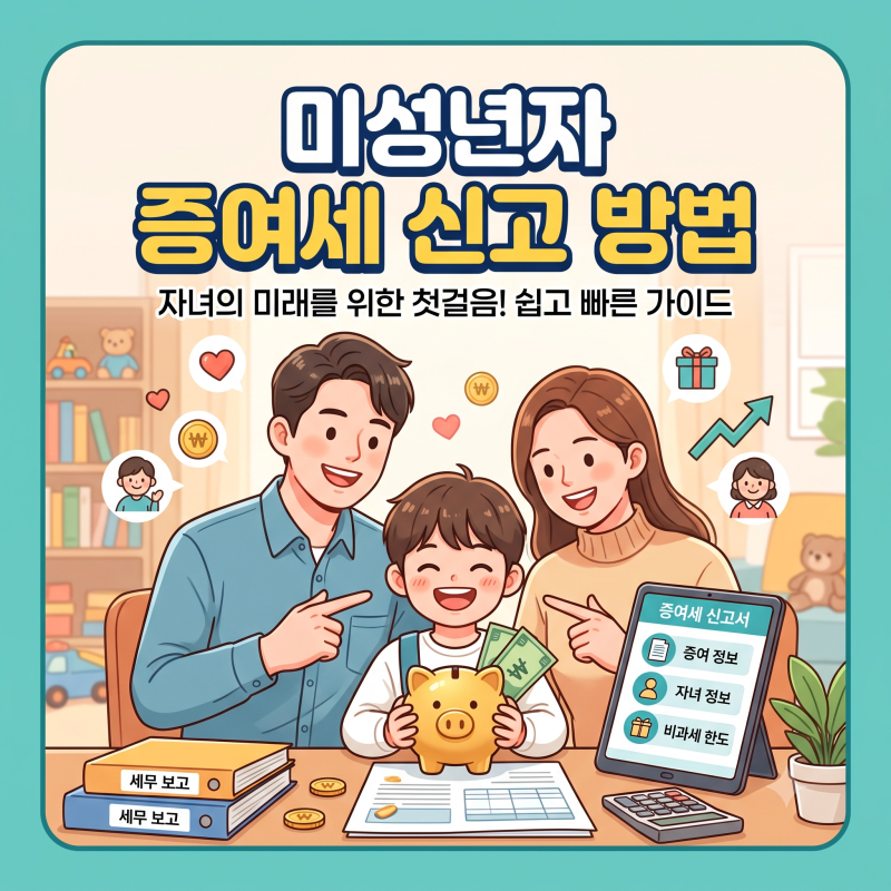초간단 미성년자 증여세 신고 절차 쉽게 따라하기