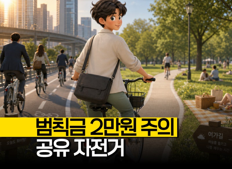 "범칙금 2만 원 주의" 공유킥보드 안전모 규정과 공유자전거 전기자전거대여 이용법