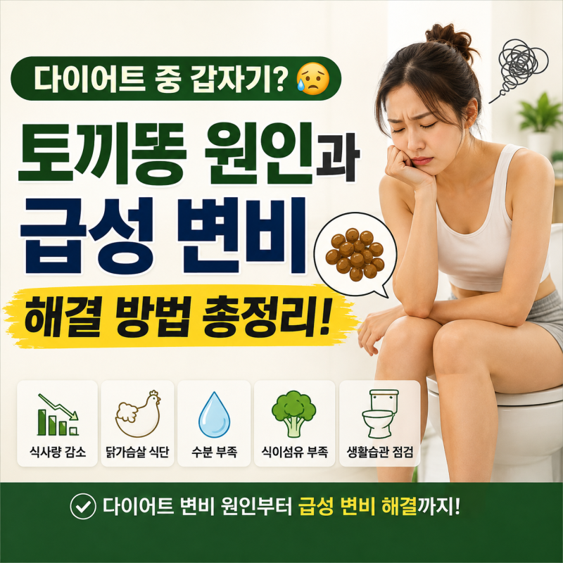 다이어트 중 토끼똥 원인은? 급성 변비 생기는 이유와 해결 방법