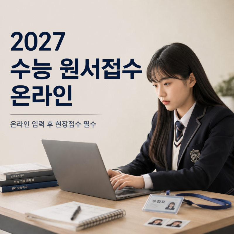 2027 수능 원서접수 온라인 사전입력 방법｜기간·사진·준비물·현장접수까지