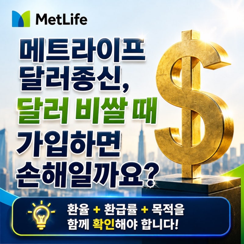 메트라이프 달러종신, 달러 비쌀 때 가입하면 손해일까요?