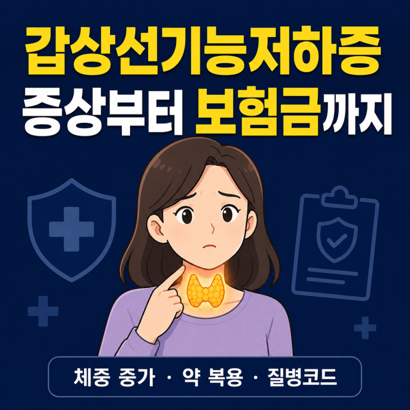갑상선기능저하증 증상과 질병코드｜체중 증가·약 복용·보험금 총정리