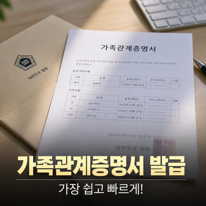 가족관계증명서 발급 방법과 준비서류 총정리