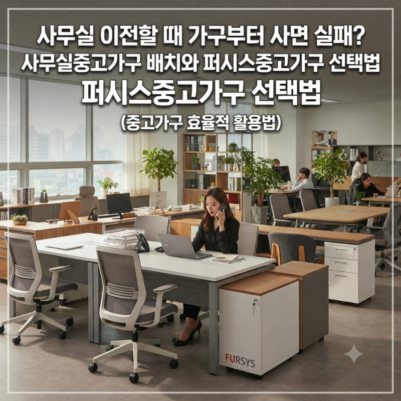 사무실 이전할 때 가구부터 사면 실패? 사무실중고가구 배치와 퍼시스중고가구 선택법
