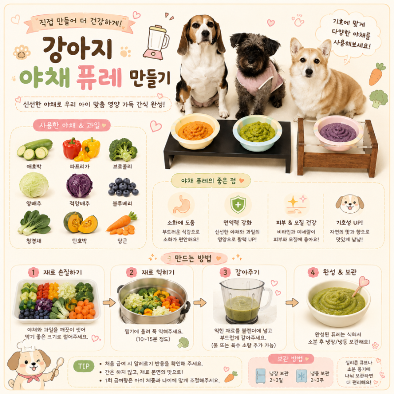 강아지 퓨레 만들기 생각보다 간단한 홈메이드 수제간식