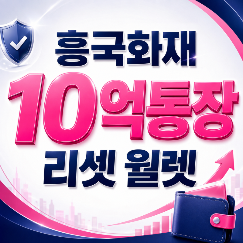 흥국화재 10억통장 리셋 월렛, 10억을 한 번에 받는 구조가 아닙니다