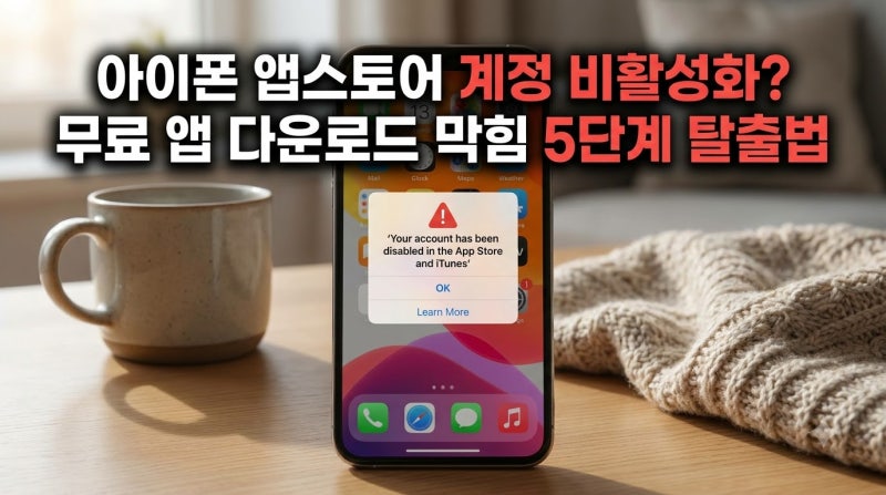 아이폰 App Store '계정이 비활성화되었습니다' 해결법 (결제 수단 및 지불 오류 5단계)