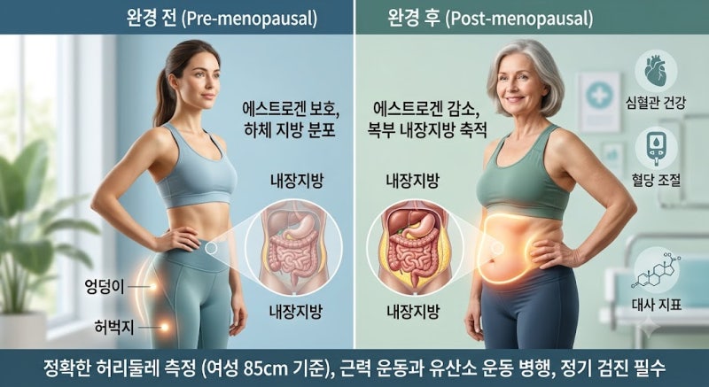 완경 전후 복부지방 축적과 대사 건강 관리 안내서