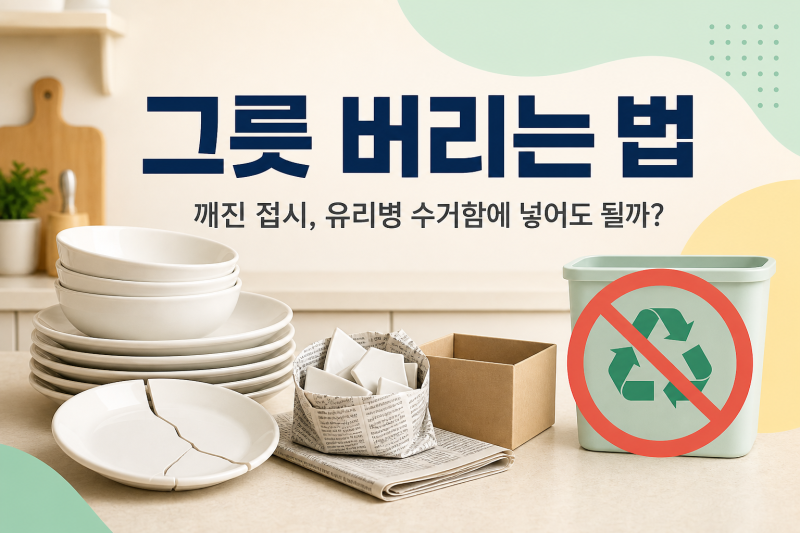 그릇 버리는 법, 깨진 접시 깨진 그릇 유리병 수거함에 넣어도 될까?