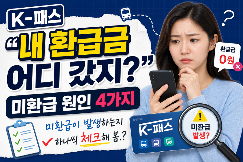 K-패스 "내 환급금 어디 갔지?" 미환급 원인 4가지.