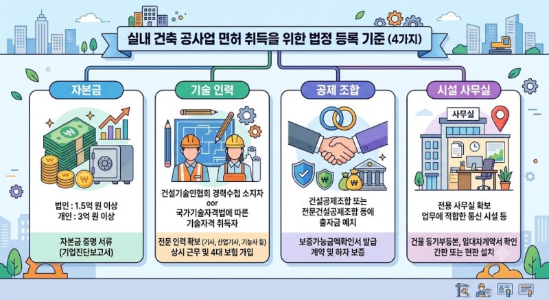 실내건축공사업(전문건설업) 면허 취득 절차..