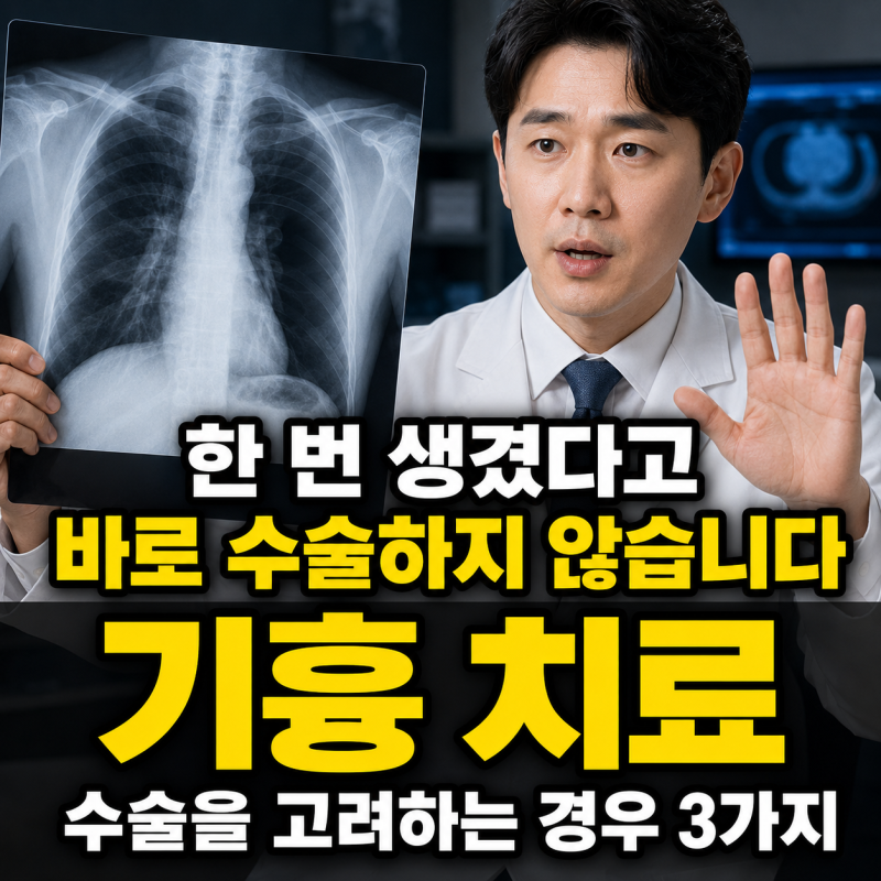 “한 번 생겼다고 바로 수술하지 않습니다” 기흉 치료, 수술을 고려하는 경우 3가지